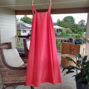 Red Eyelet Maxi Dress